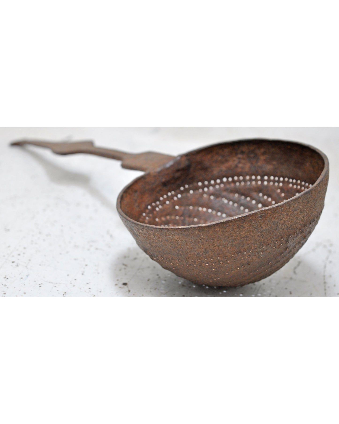 Antique Iron Kitchenware Frying Spoon Original Old Hand Crafted Engraved