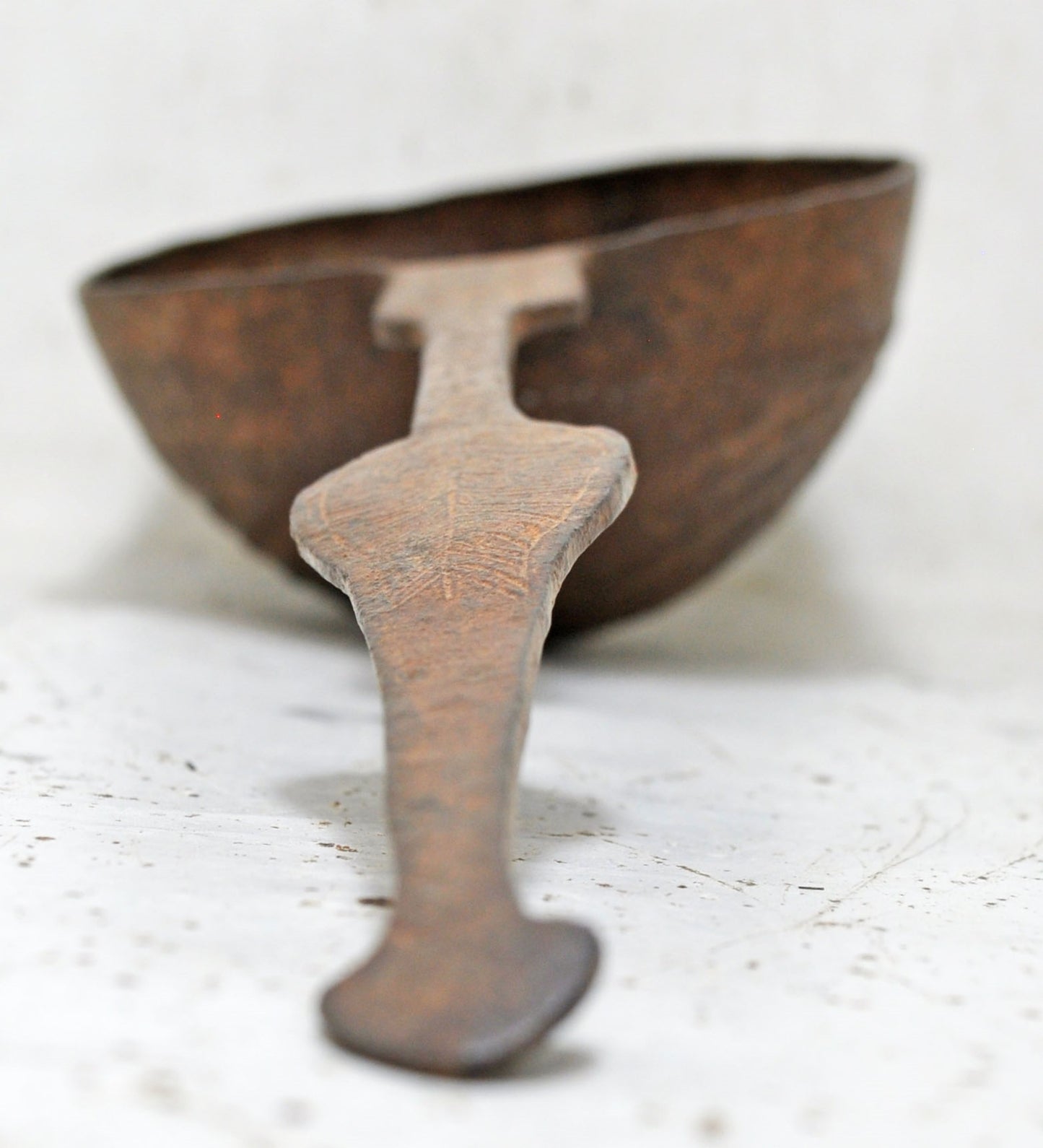 Antique Iron Kitchenware Frying Spoon Original Old Hand Crafted Engraved