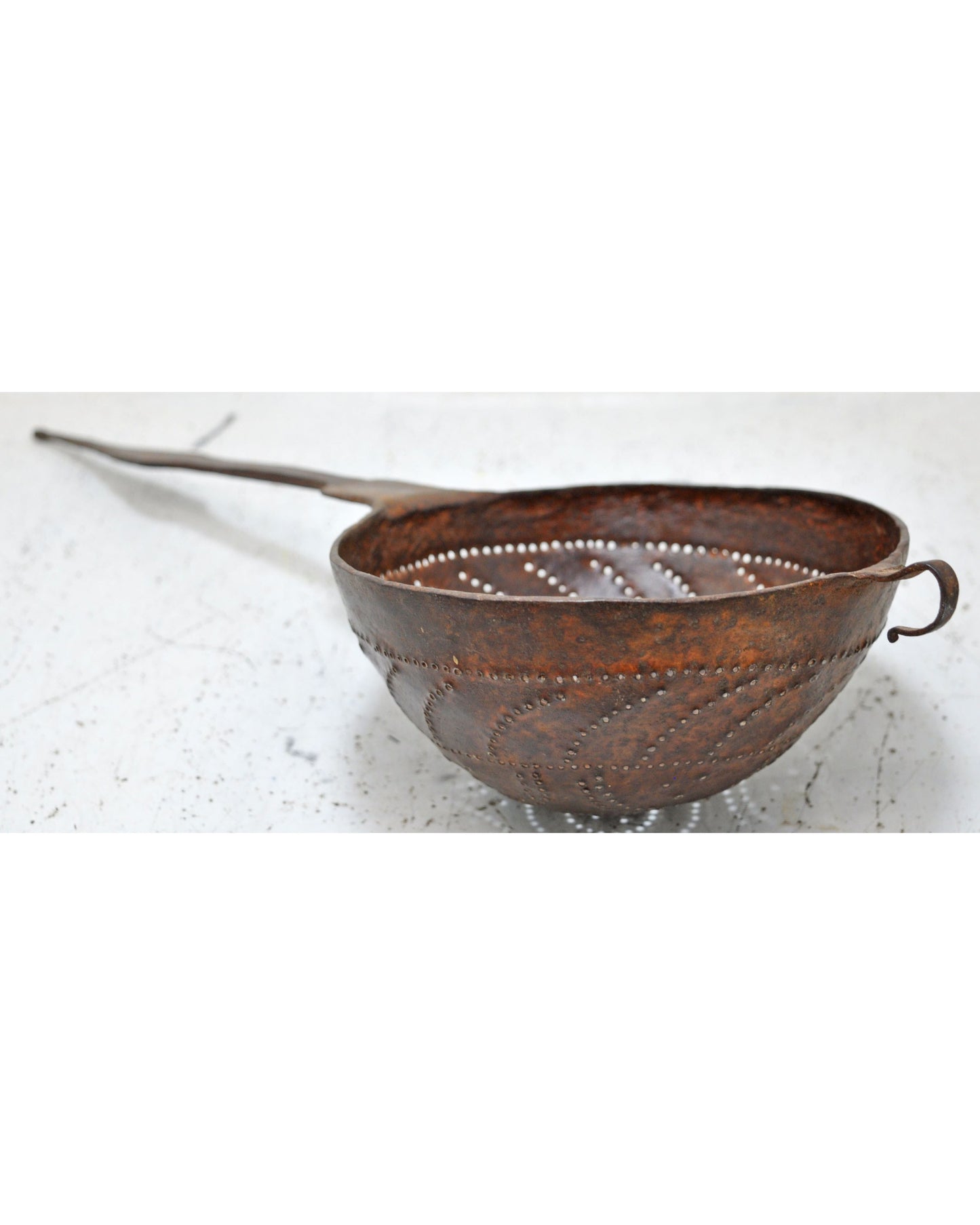 Antique Iron Kitchenware Frying Spoon Original Old Hand Crafted Engraved