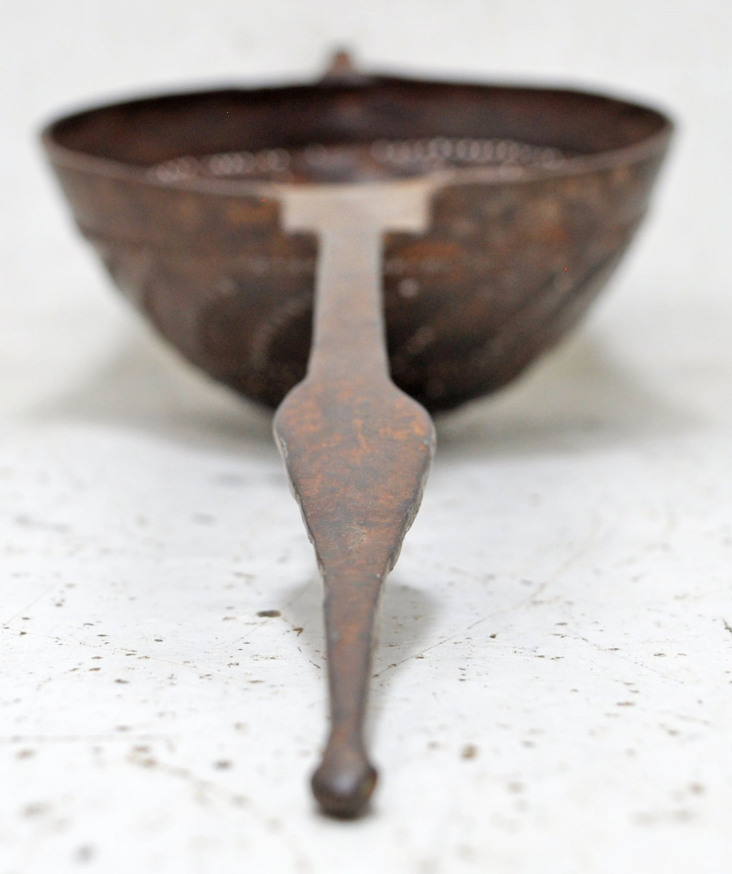 Antique Iron Kitchenware Frying Spoon Original Old Hand Crafted Engraved