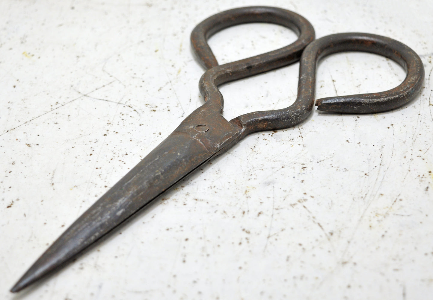 Antique Iron Long Tailor's Scissors Original Old Hand Crafted