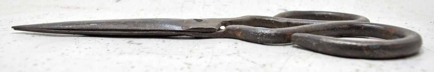 Antique Iron Long Tailor's Scissors Original Old Hand Crafted