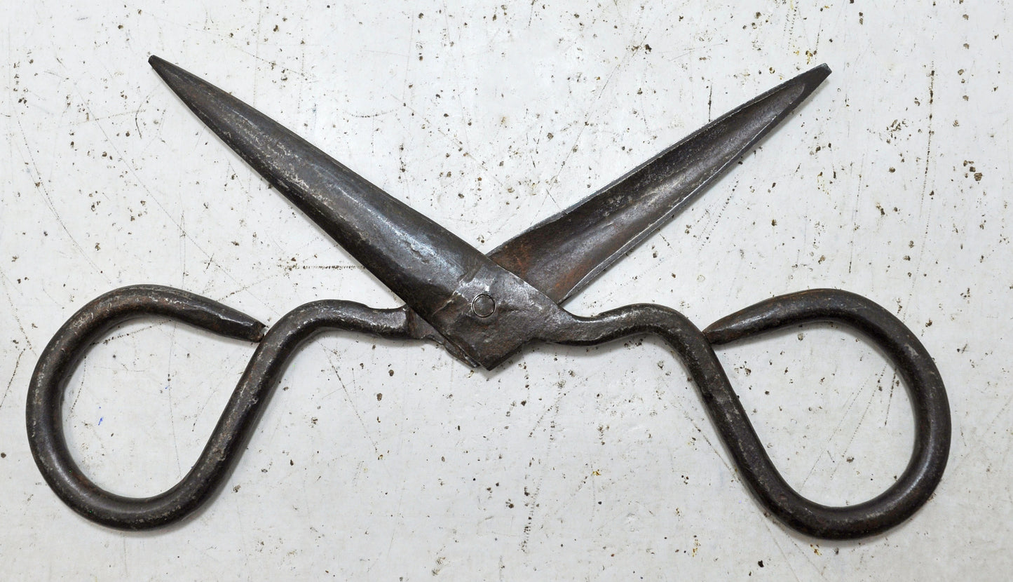 Antique Iron Long Tailor's Scissors Original Old Hand Crafted