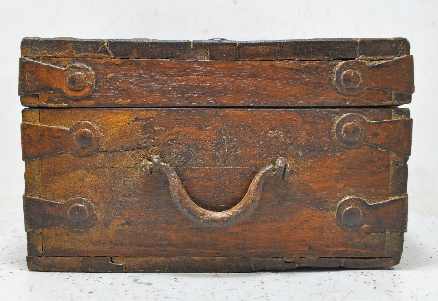 Vintage Wooden Square Storage Chest Box Original Old Hand Crafted