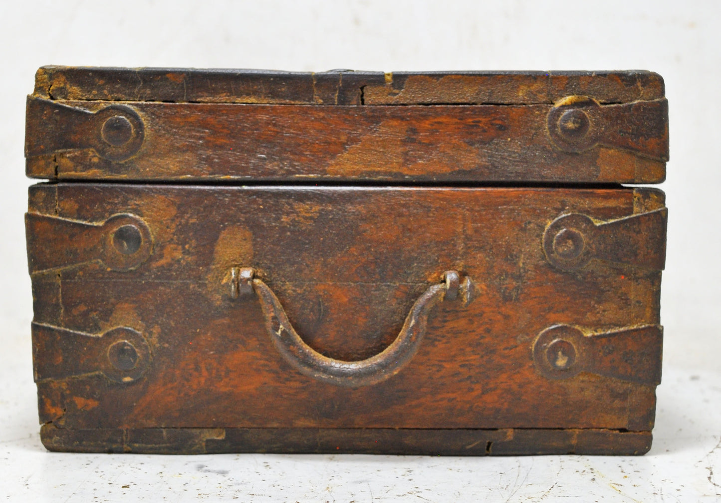 Vintage Wooden Square Storage Chest Box Original Old Hand Crafted