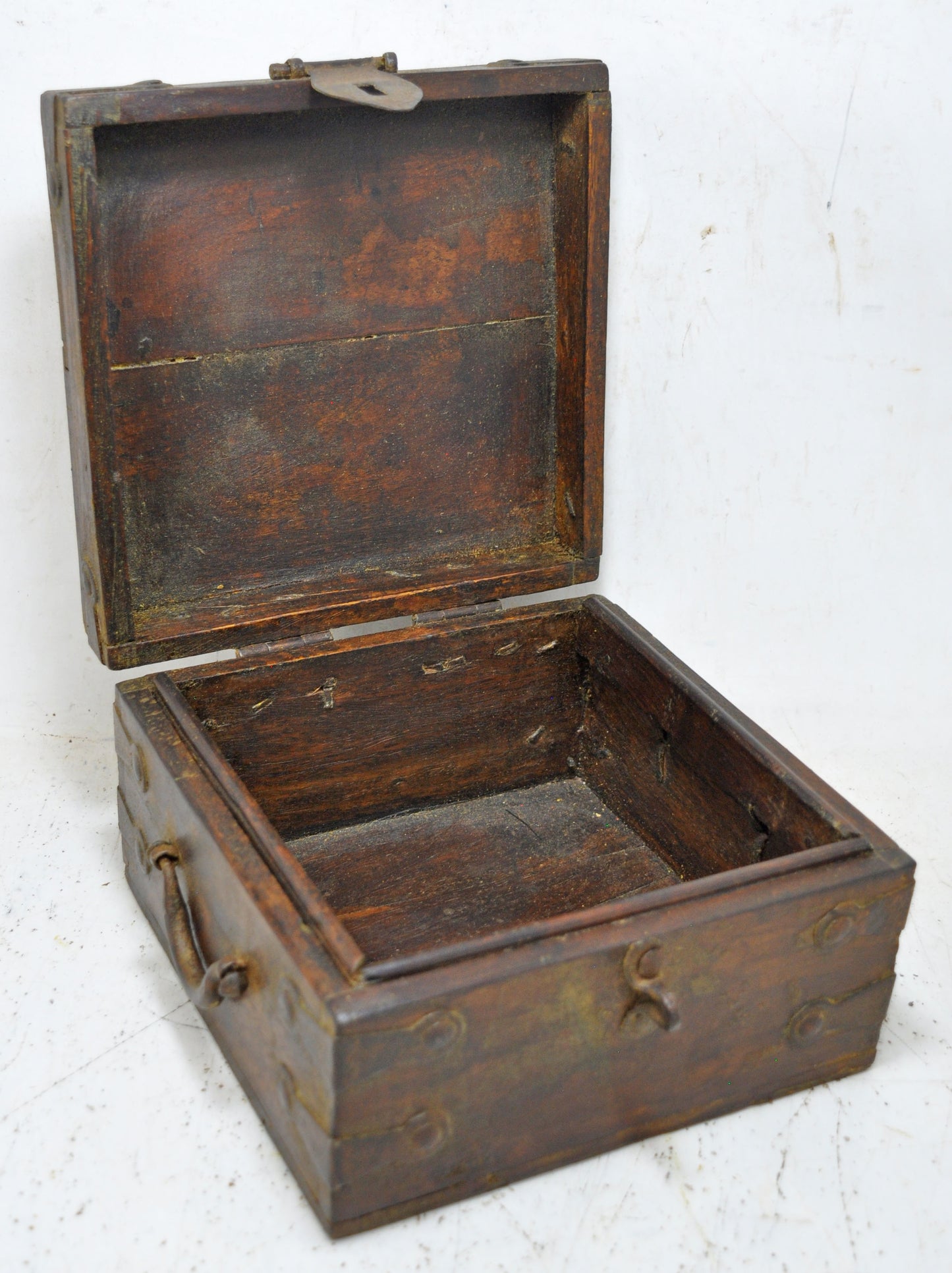 Vintage Wooden Square Storage Chest Box Original Old Hand Crafted