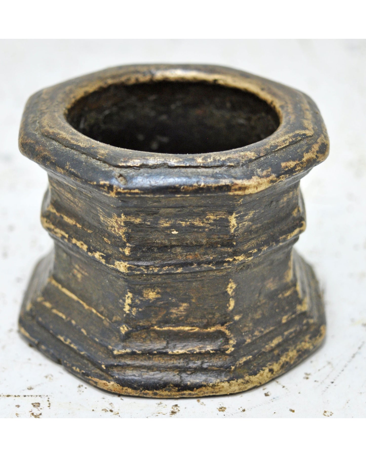 Antique Brass Small Heavy Pot Original Old Hand Crafted