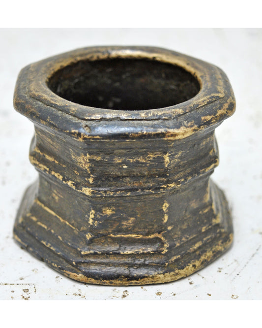 Antique Brass Small Heavy Pot Original Old Hand Crafted