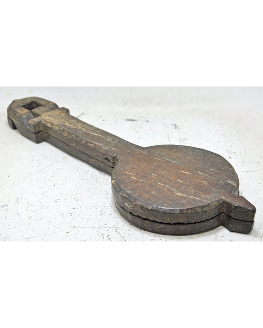 Antique Wooden Long Kitchenware Sweet Mould Original Old Hand Carved