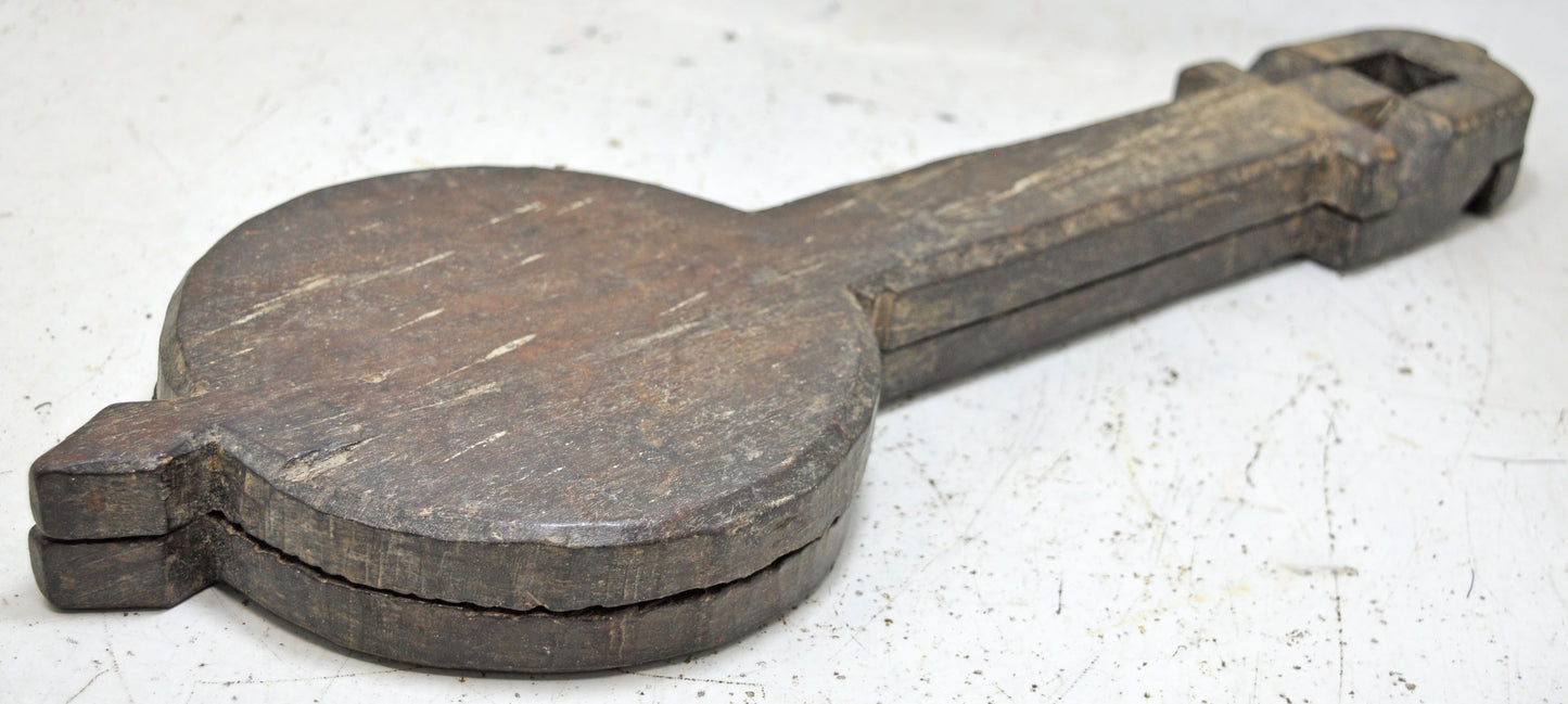 Antique Wooden Long Kitchenware Sweet Mould Original Old Hand Carved