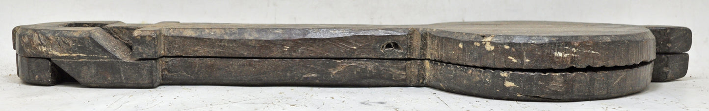 Antique Wooden Long Kitchenware Sweet Mould Original Old Hand Carved