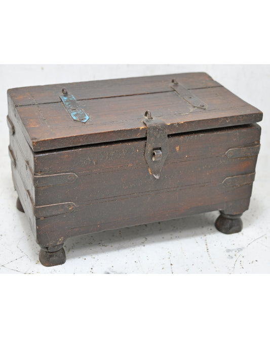 Vintage Wooden Small Storage Jewellery Box Original Old Hand Crafted
