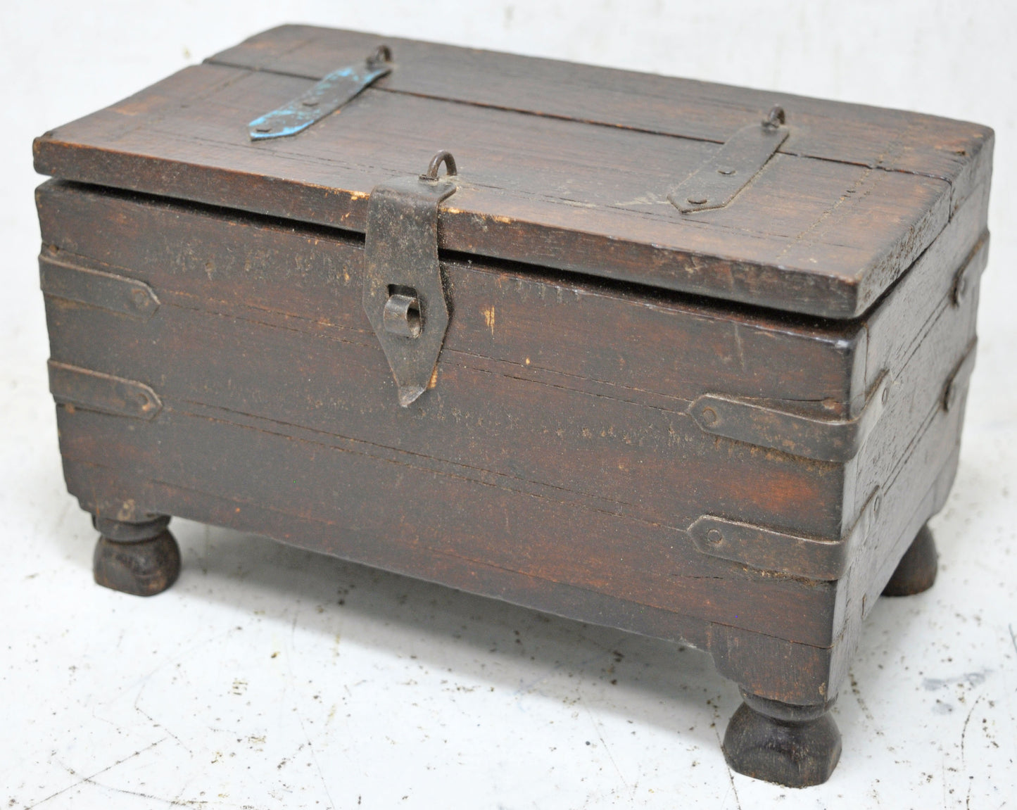 Vintage Wooden Small Storage Jewellery Box Original Old Hand Crafted