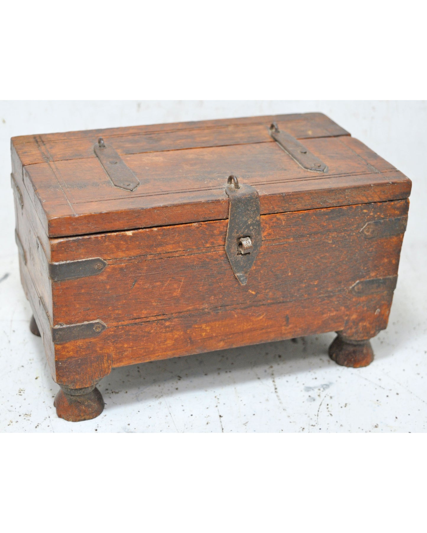Vintage Wooden Small Storage Jewellery Box Original Old Hand Crafted