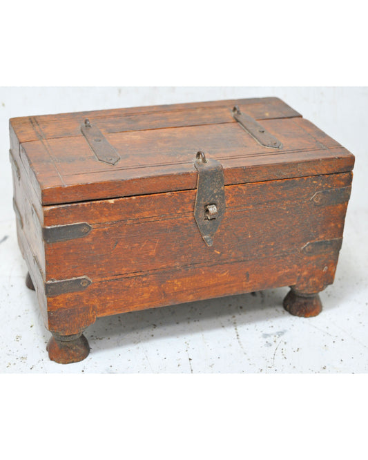 Vintage Wooden Small Storage Jewellery Box Original Old Hand Crafted