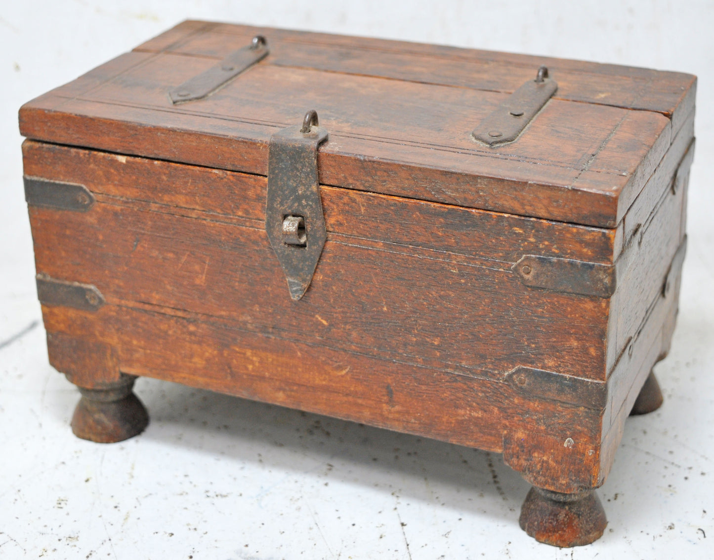 Vintage Wooden Small Storage Jewellery Box Original Old Hand Crafted
