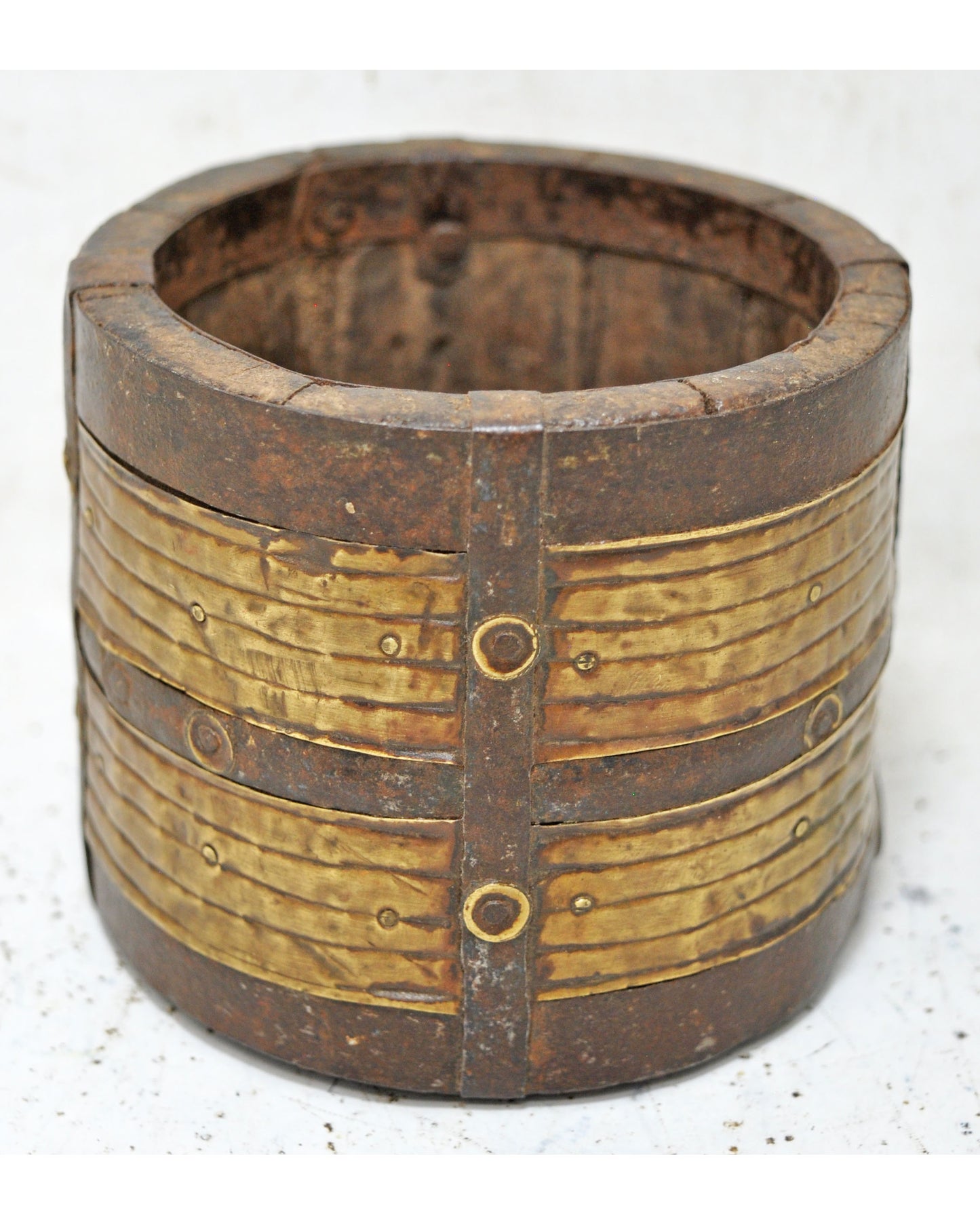 Vintage Wooden Small Grain Measurement Paili Pot Original Old Hand Crafted