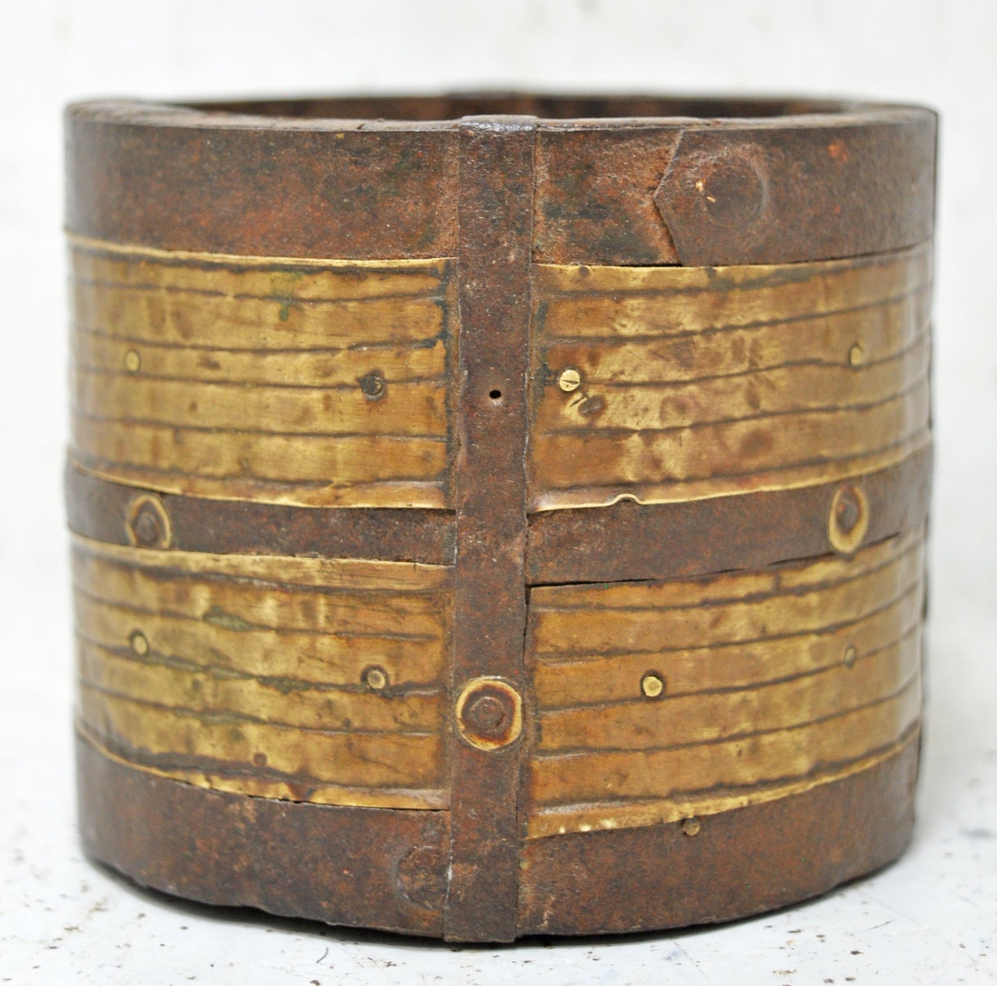 Vintage Wooden Small Grain Measurement Paili Pot Original Old Hand Crafted