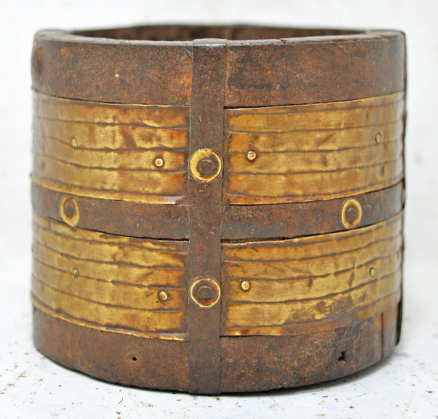 Vintage Wooden Small Grain Measurement Paili Pot Original Old Hand Crafted