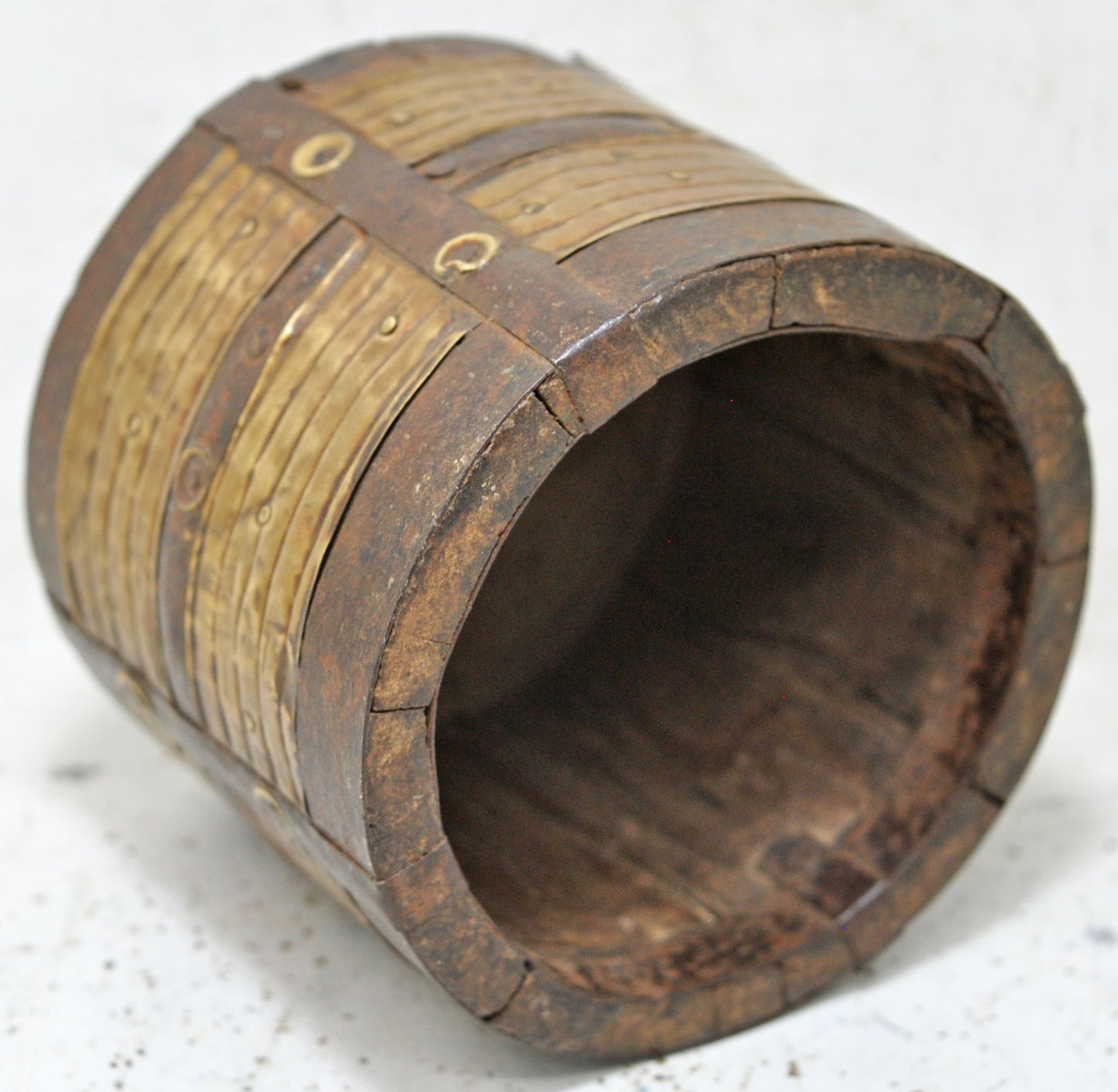 Vintage Wooden Small Grain Measurement Paili Pot Original Old Hand Crafted