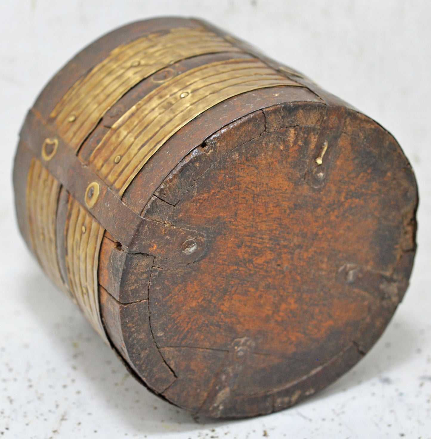 Vintage Wooden Small Grain Measurement Paili Pot Original Old Hand Crafted