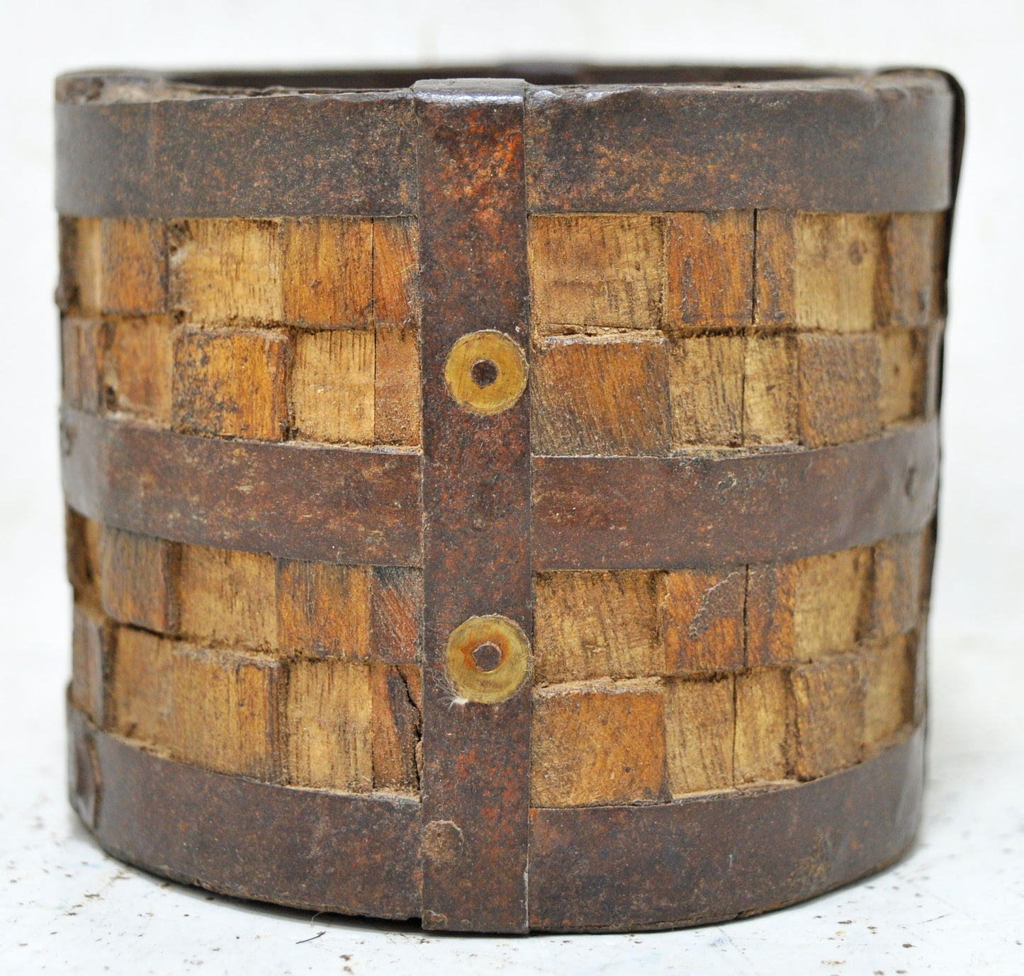 Vintage Wooden Small Grain Measurement Paili Pot Original Old Hand Crafted