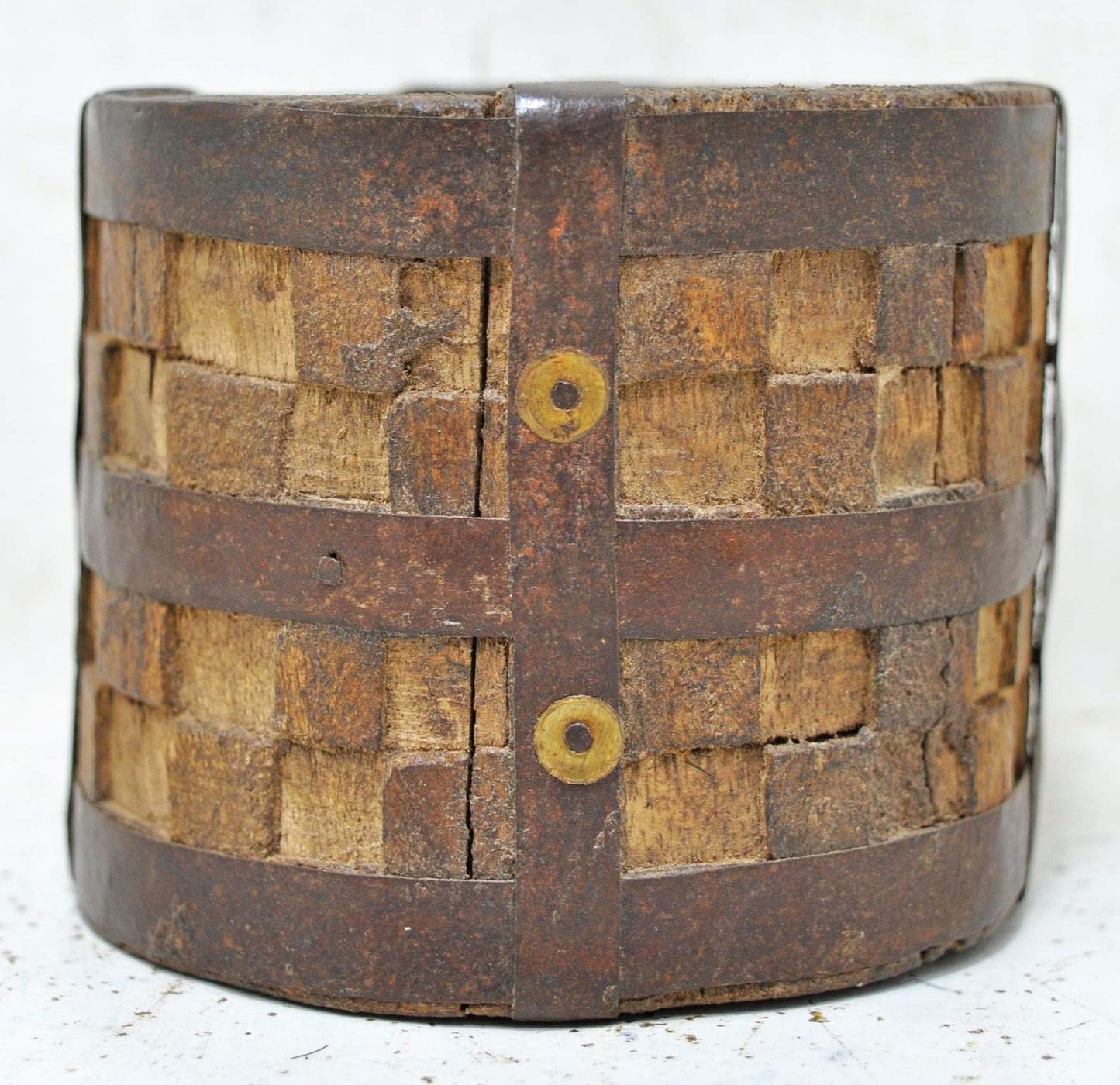 Vintage Wooden Small Grain Measurement Paili Pot Original Old Hand Crafted