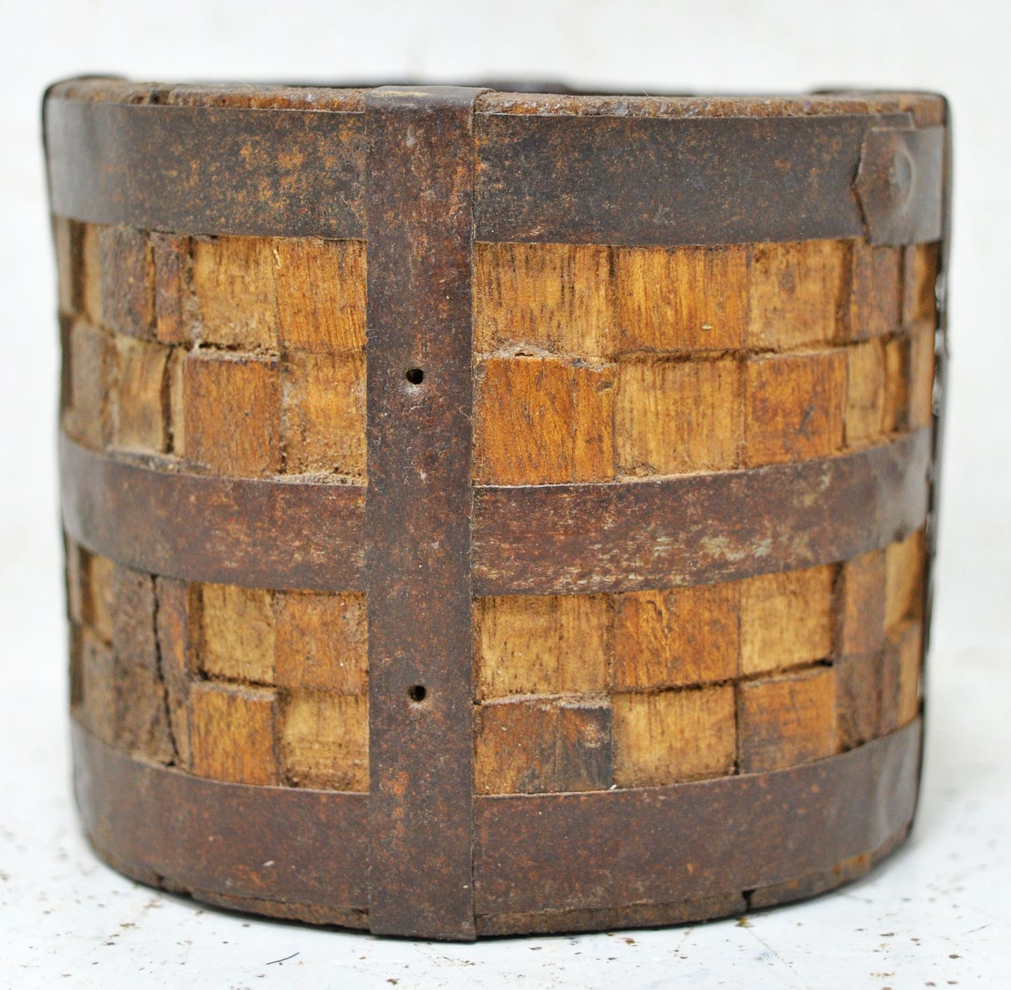 Vintage Wooden Small Grain Measurement Paili Pot Original Old Hand Crafted