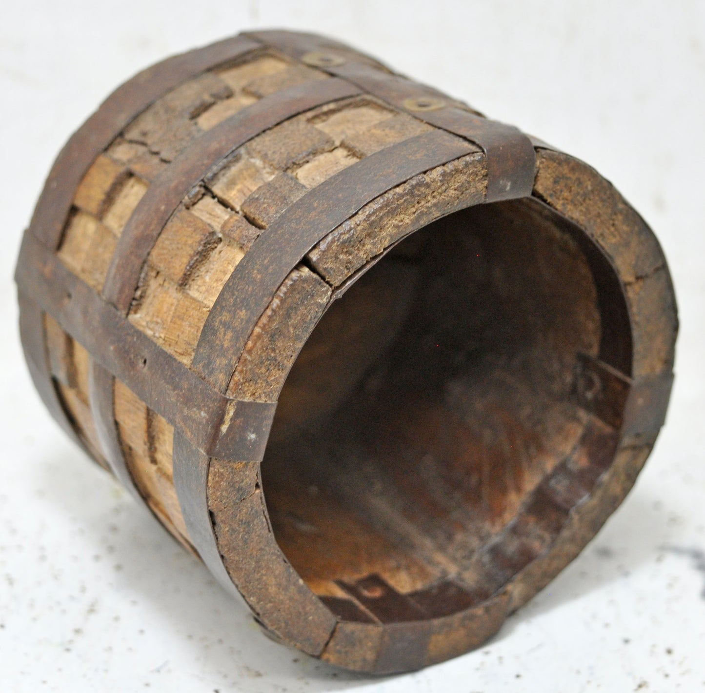 Vintage Wooden Small Grain Measurement Paili Pot Original Old Hand Crafted