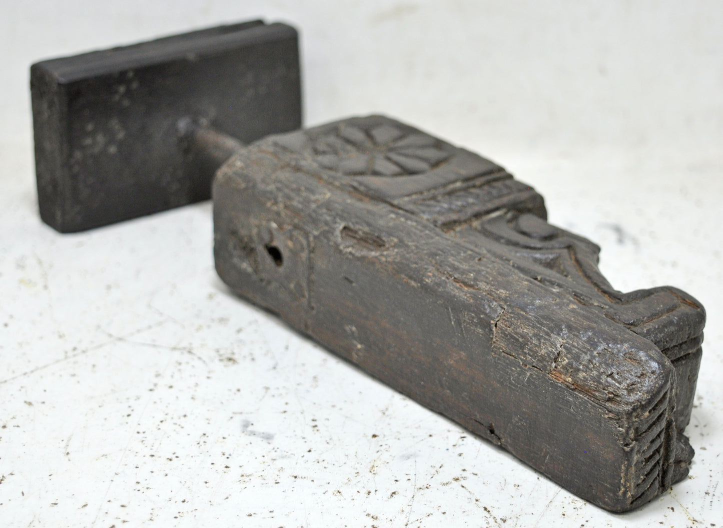 Antique Wooden Bracket Carving On Stand Original Old Hand Carved