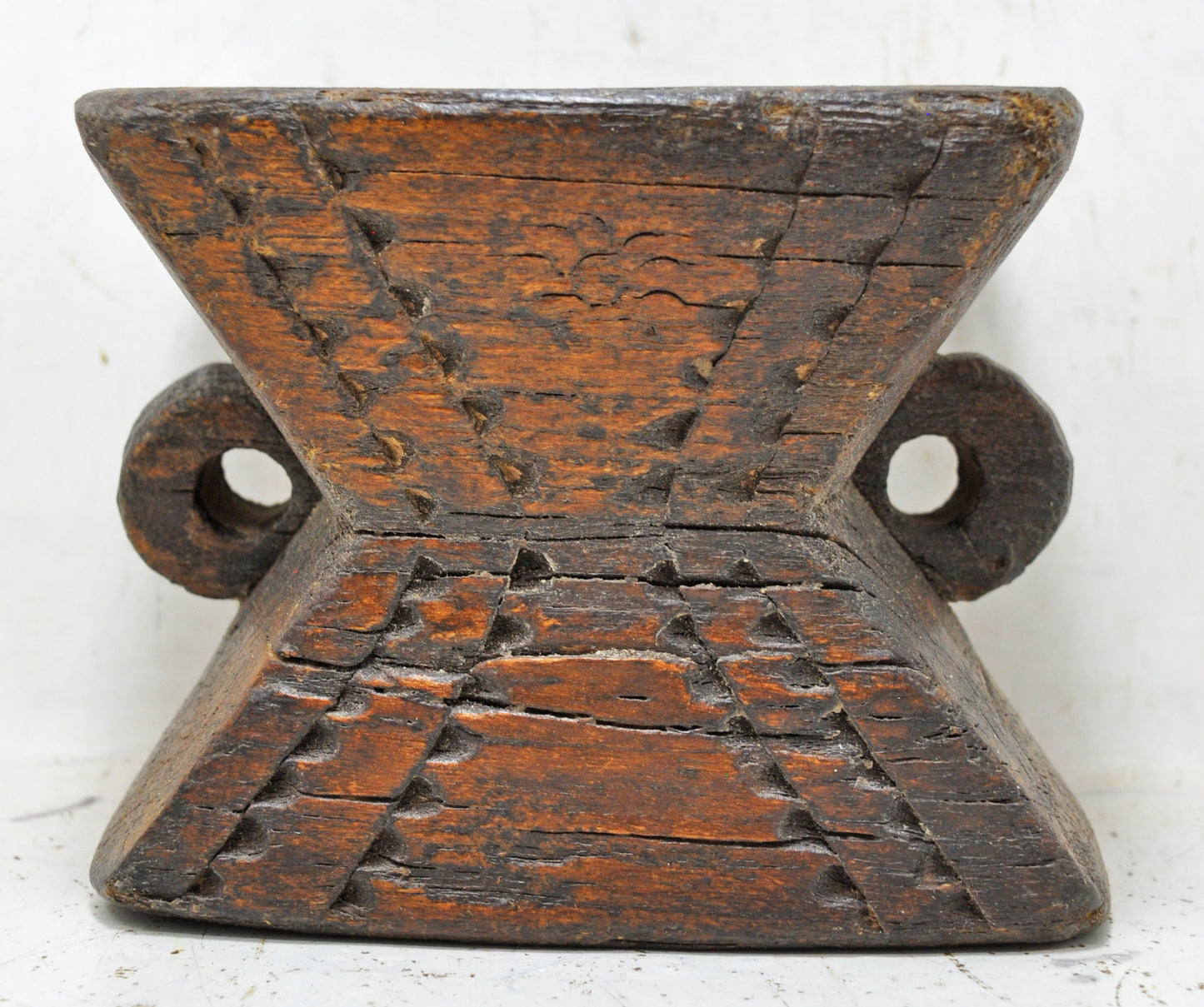Antique Wooden Agricultural Seed Holder Bijni Original Old Hand Carved