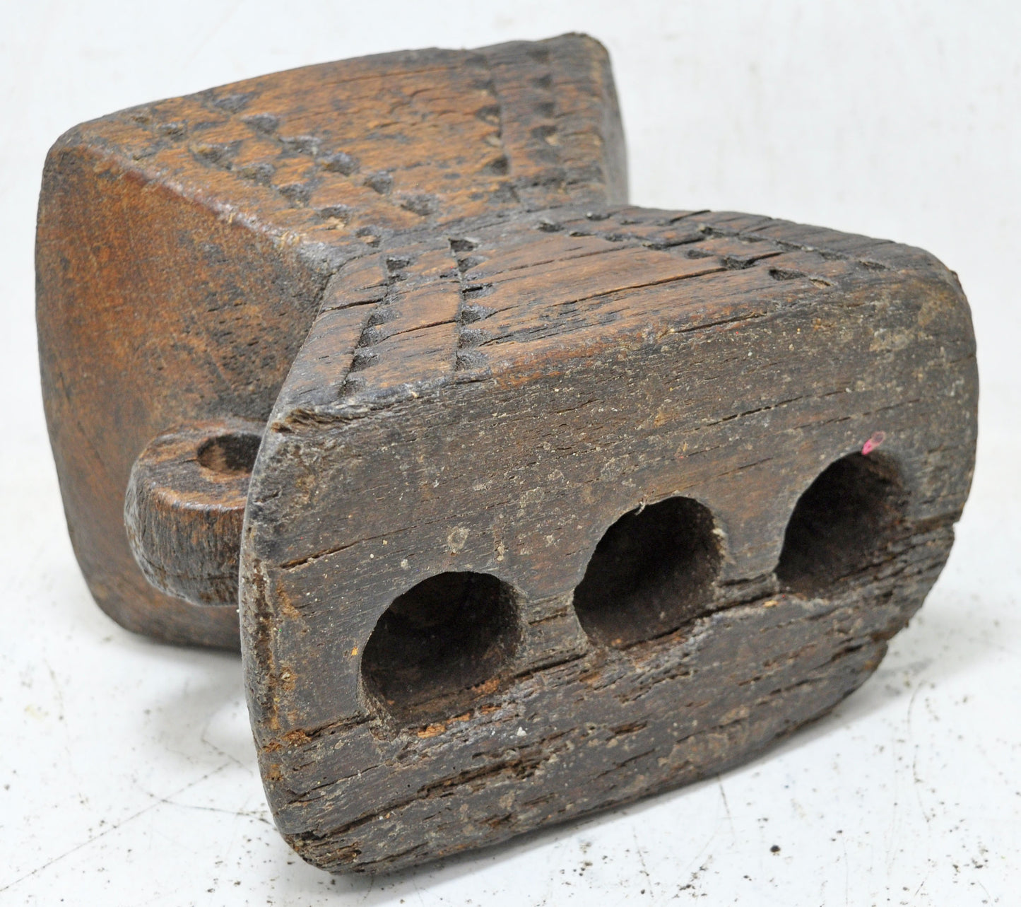 Antique Wooden Agricultural Seed Holder Bijni Original Old Hand Carved