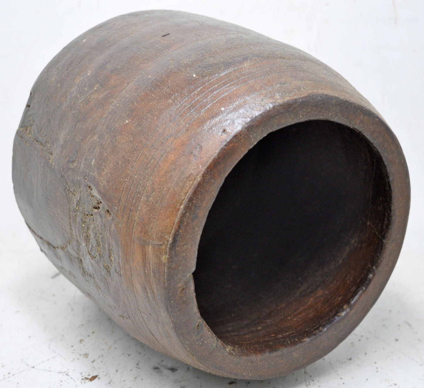 Antique Wooden Mana Grain Measurement Pot Original Old Hand Carved