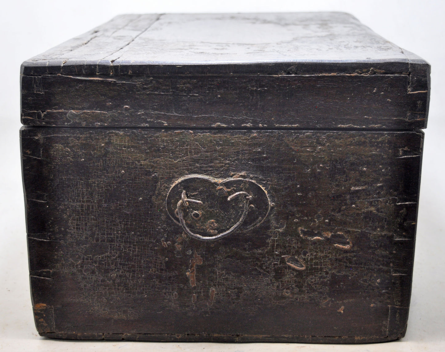 Antique Wooden Large Cash Chest Money Box Original Old Intricate Crafted Polychrome