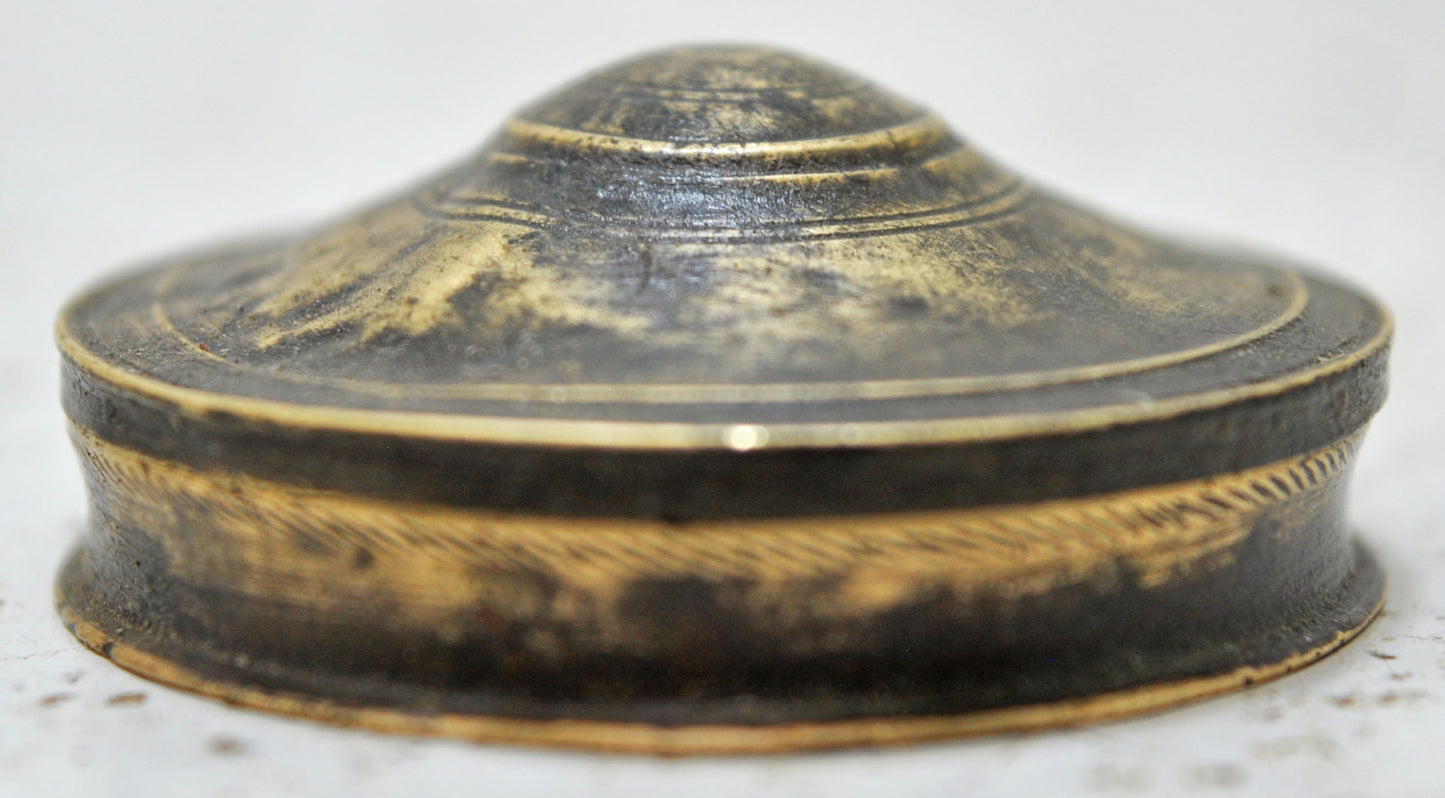 Antique Brass Small Kum Kum Powder Tika Box Original Old Hand Crafted