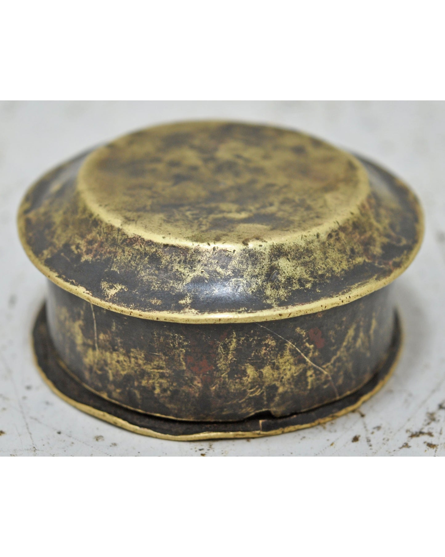 Antique Brass Small Kum Kum Powder Tika Box Original Old Hand Crafted