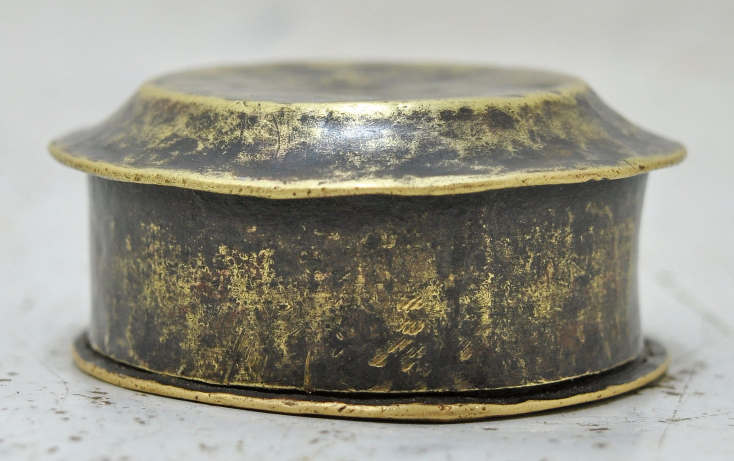 Antique Brass Small Kum Kum Powder Tika Box Original Old Hand Crafted