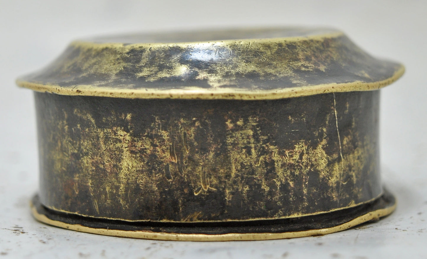 Antique Brass Small Kum Kum Powder Tika Box Original Old Hand Crafted