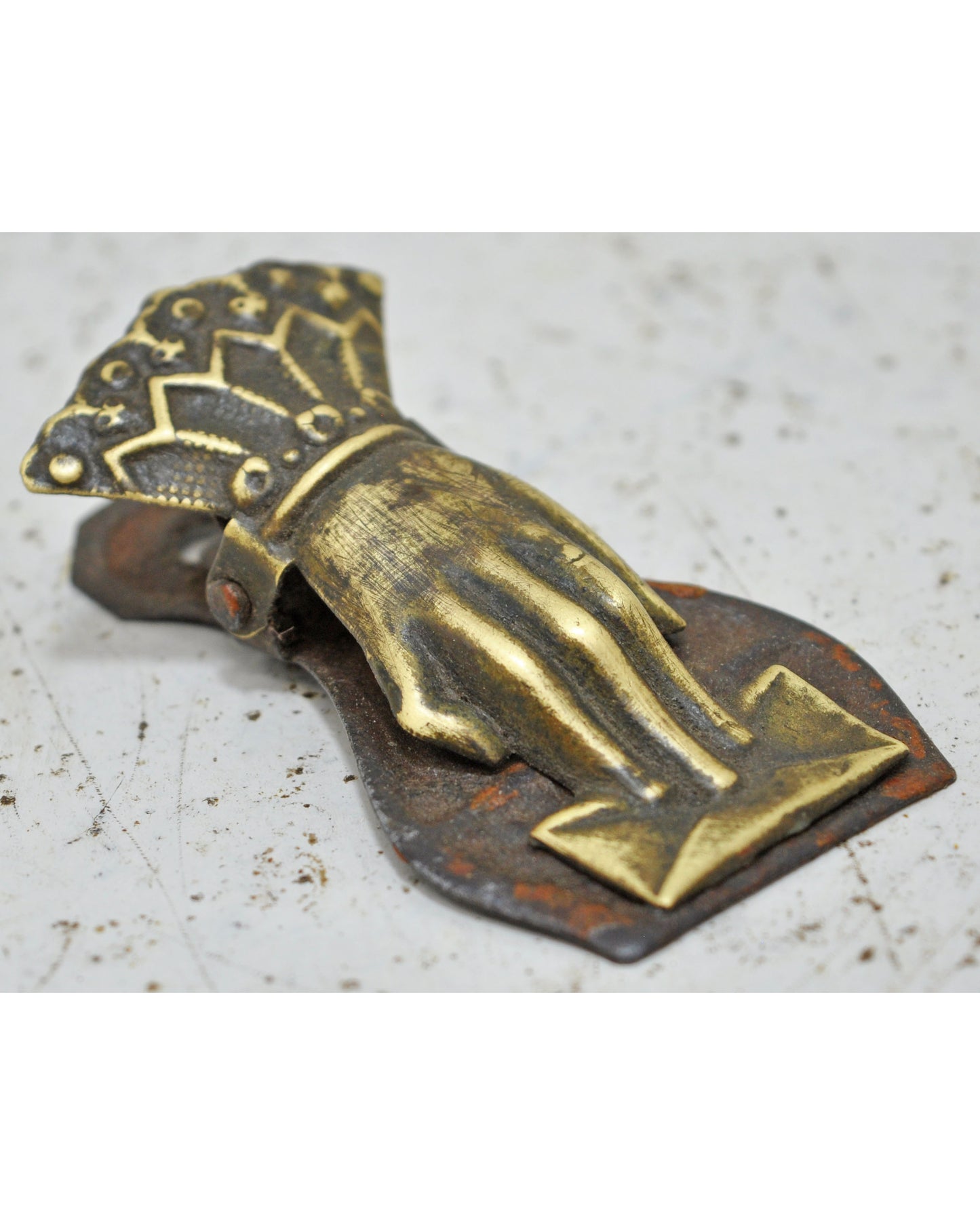 Antique Brass Small Hand Shaped Paper Clip Original Old Fine Engraved