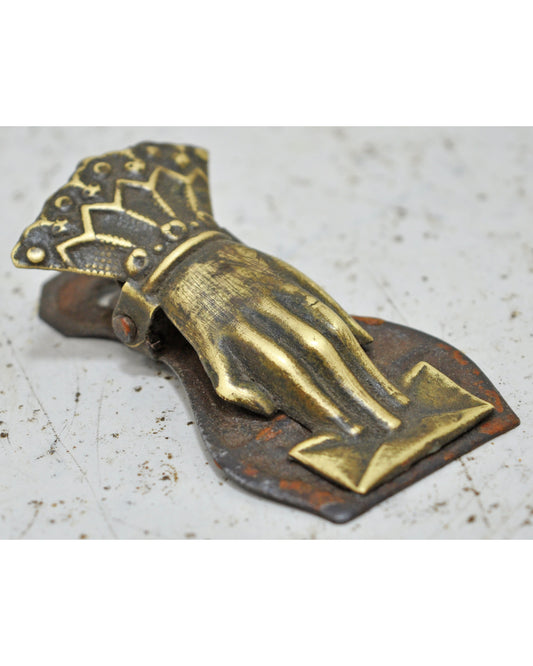 Antique Brass Small Hand Shaped Paper Clip Original Old Fine Engraved