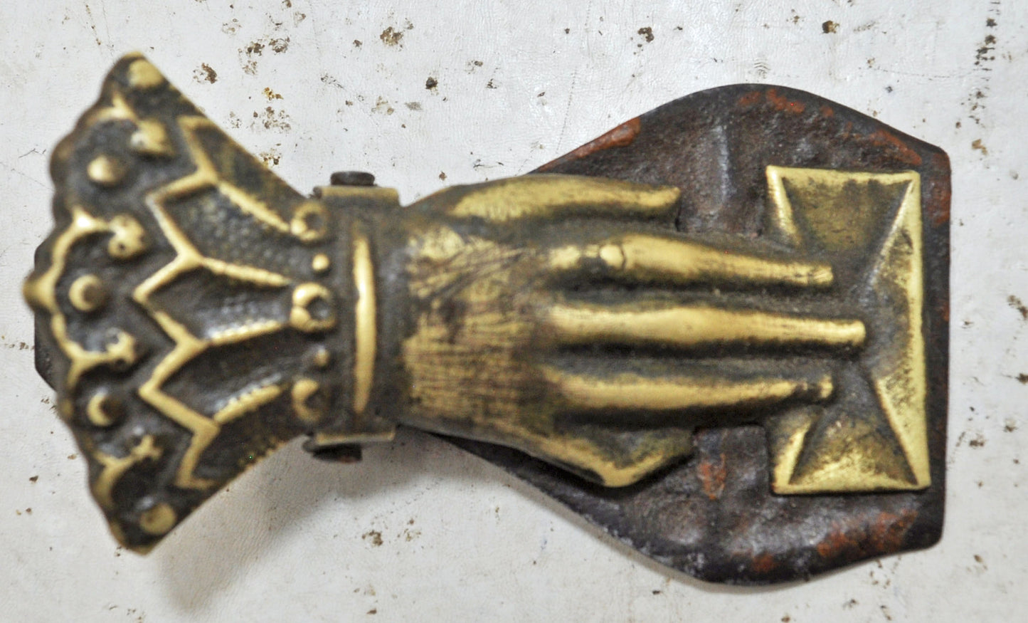 Antique Brass Small Hand Shaped Paper Clip Original Old Fine Engraved
