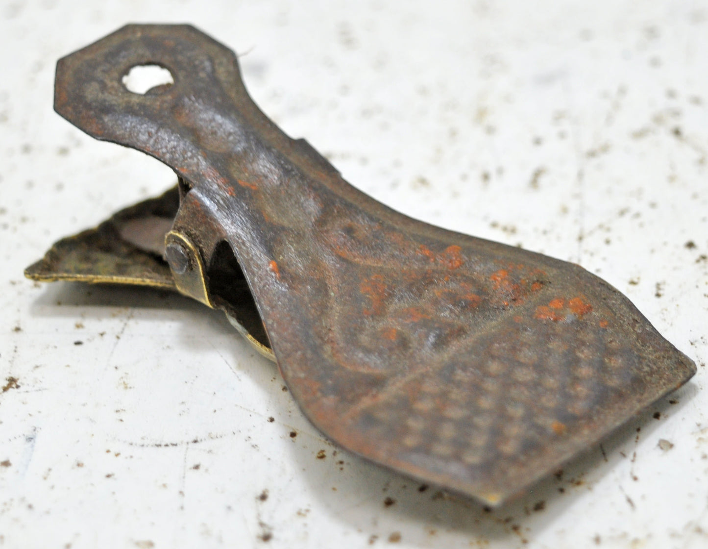Antique Brass Small Hand Shaped Paper Clip Original Old Fine Engraved