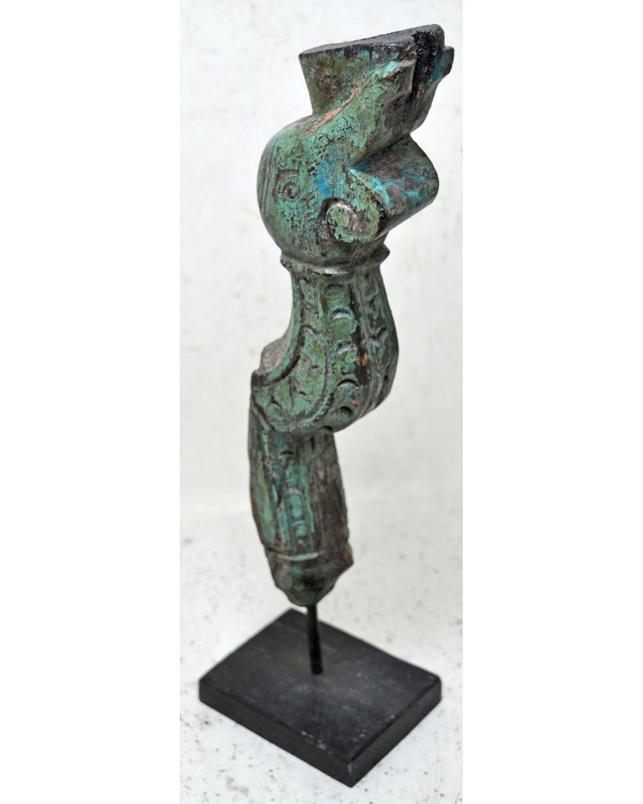 Antique Wooden Bracket Carving on Stand Original Old Fine Hand Carved