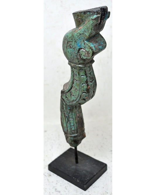 Antique Wooden Bracket Carving on Stand Original Old Fine Hand Carved