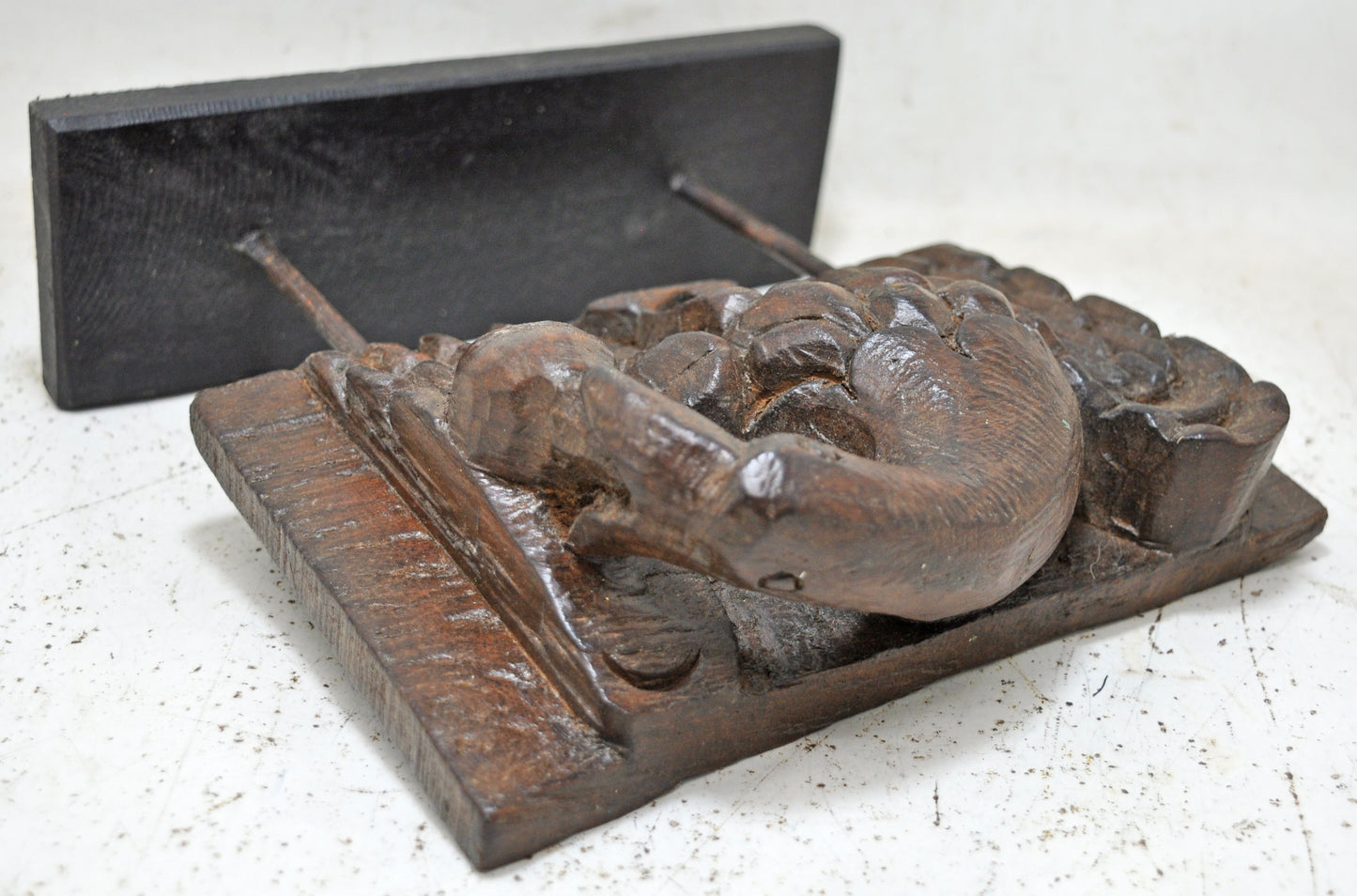 Antique Wooden Eagle Bird Figurine Original Old Fine Hand Carved