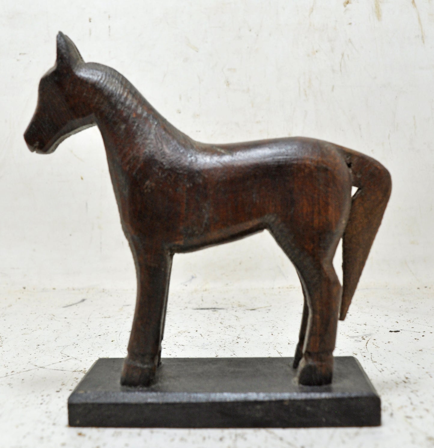 Vintage Wooden Small Horse Figurine Original Old Hand Carved