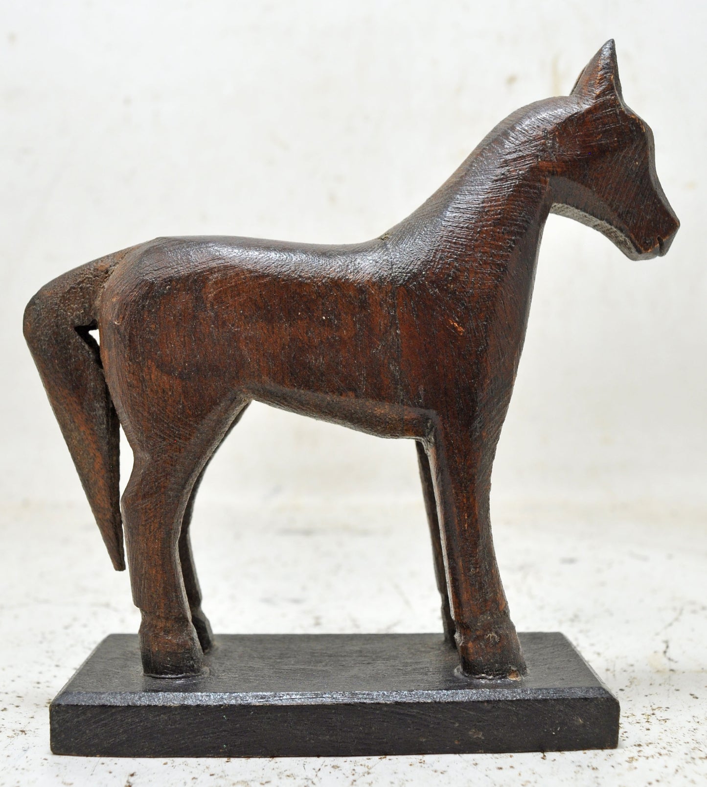 Vintage Wooden Small Horse Figurine Original Old Hand Carved