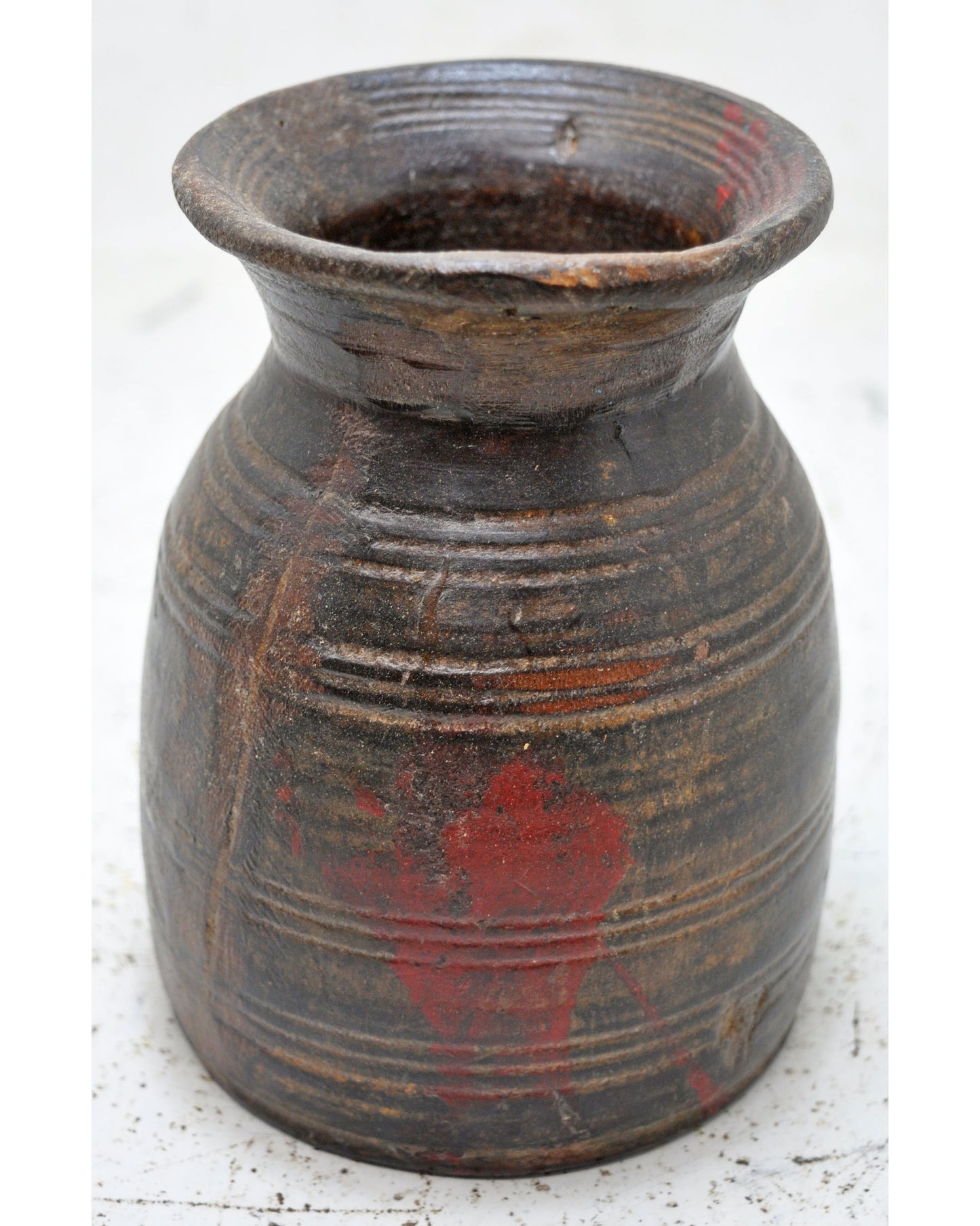 Antique Wooden Himalayan Water Pot Original Old Hand Carved