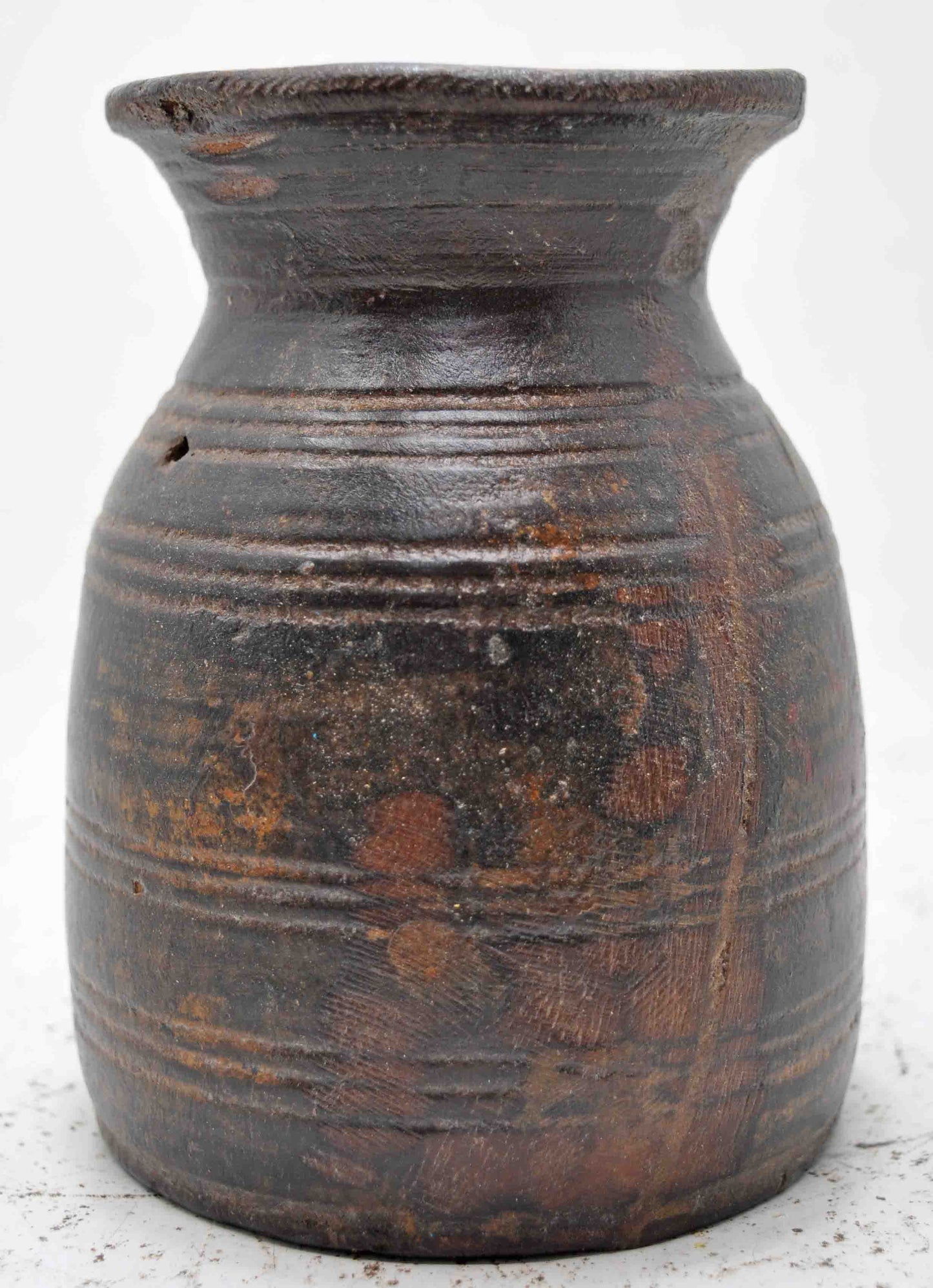 Antique Wooden Himalayan Water Pot Original Old Hand Carved