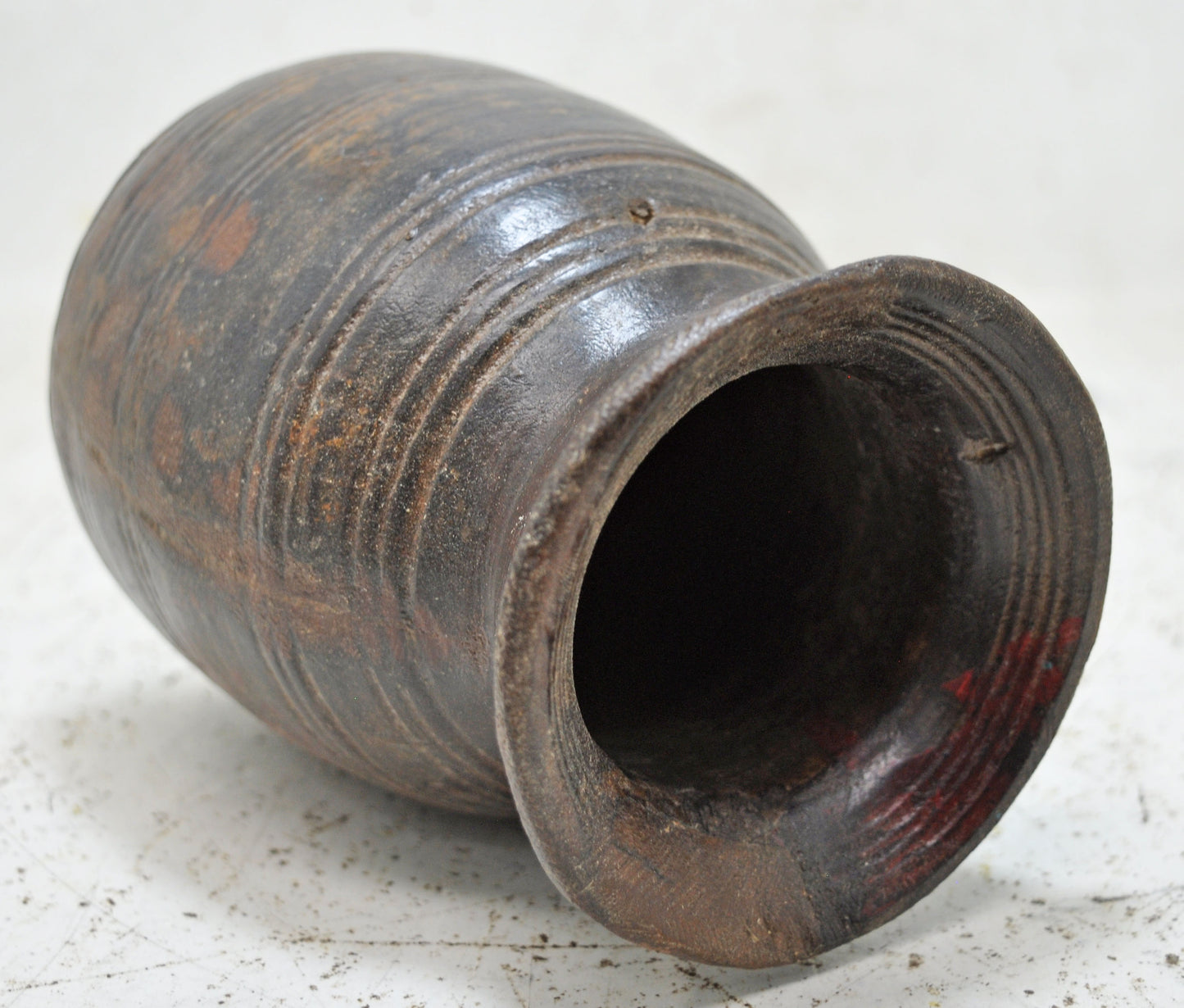 Antique Wooden Himalayan Water Pot Original Old Hand Carved